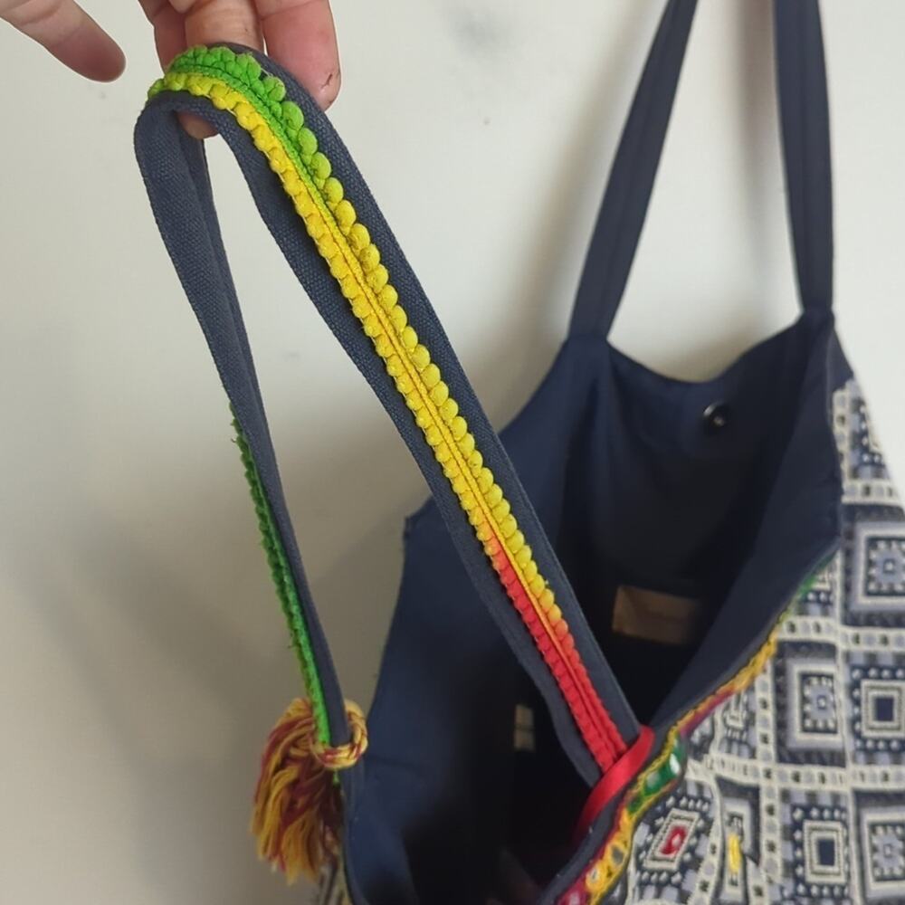 Extra Large Embroidered Patchwork Multicolor Boho… - image 7